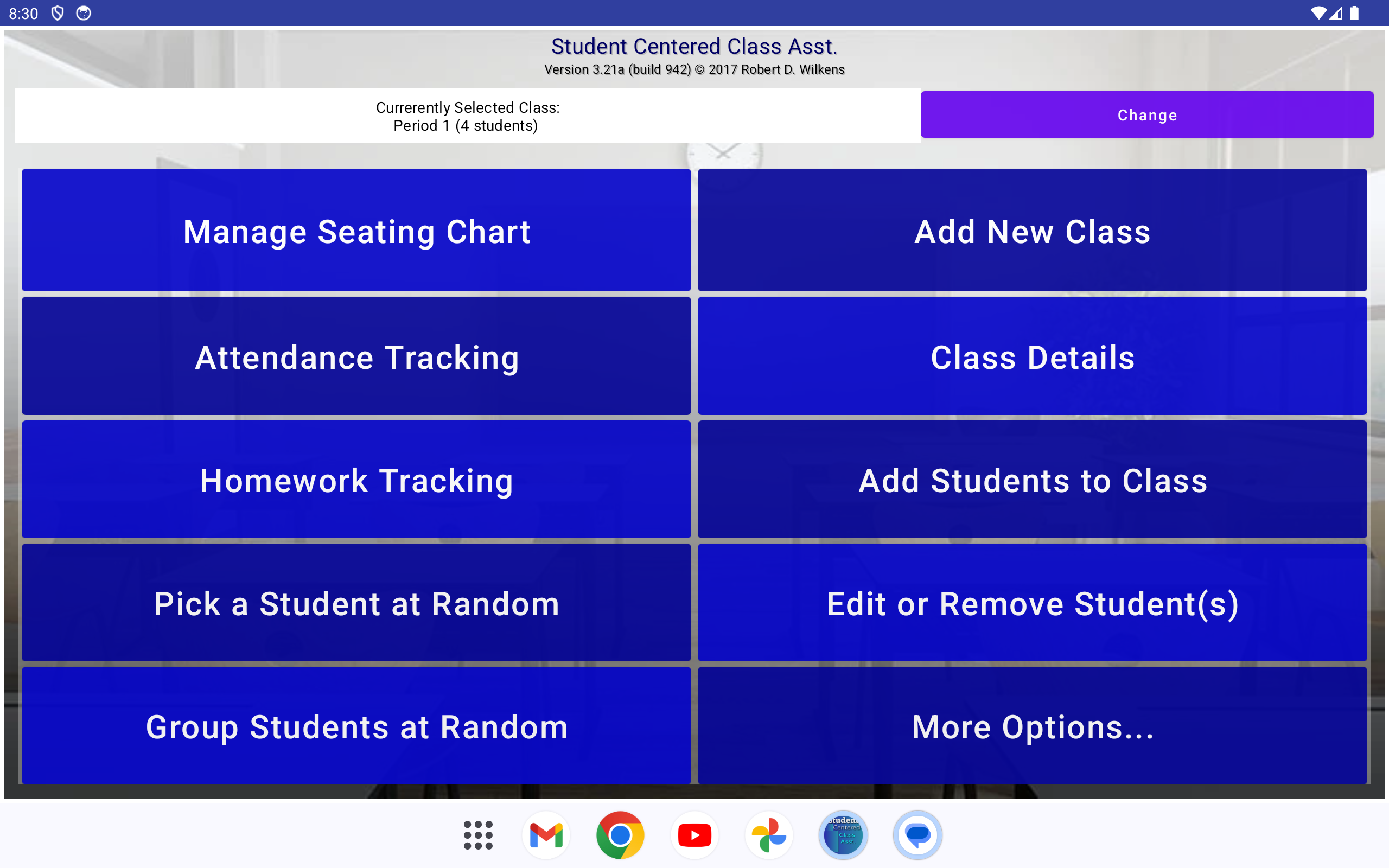 Sample Android Menu Page 1